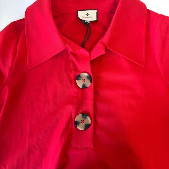 TUCKERNUCK NWT Scout Large Buttons Mini Dress in Red Size S - Picture 6 of 12